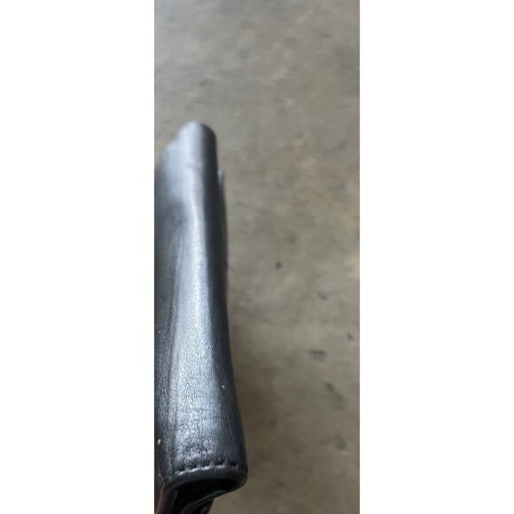 Coach Designer Black Gray Multi Pocket Flap Over Wallet Coin Zipper Pocket SZ 8” - Picture 9 of 16